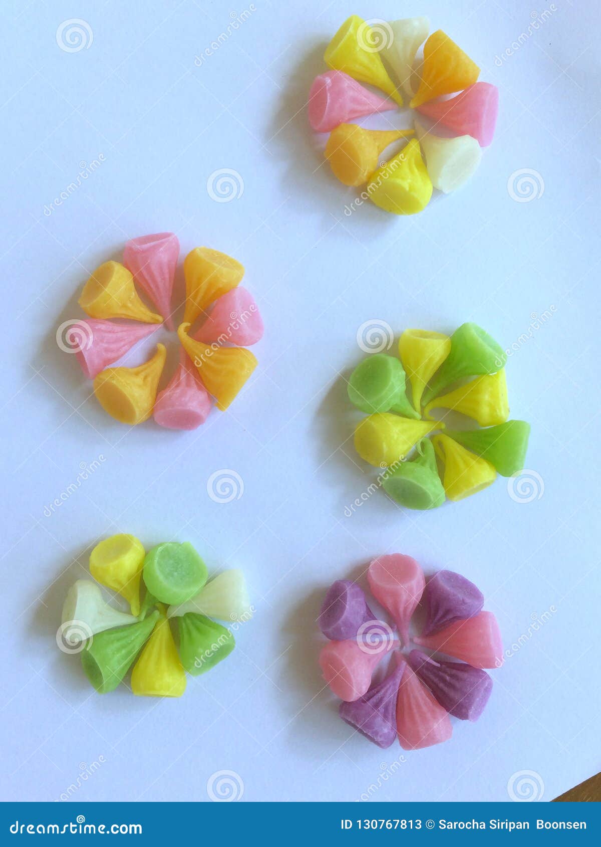 a group of colorful thai sweet candy named Ã¢â¬Ëa-louÃ¢â¬â¢